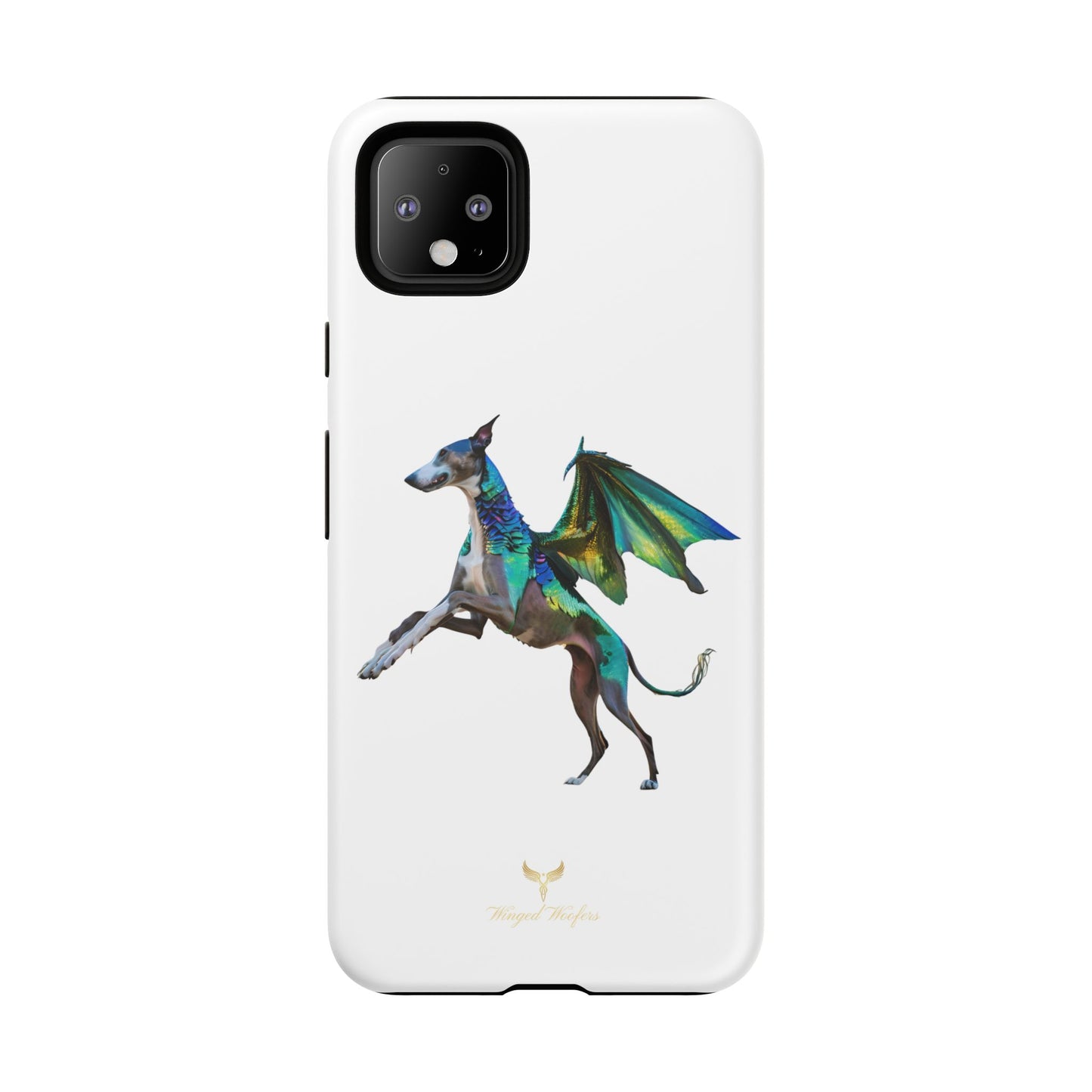 Fantasy Greyhound Dog Phone Case - Whimsical Winged Design for Pet Lovers