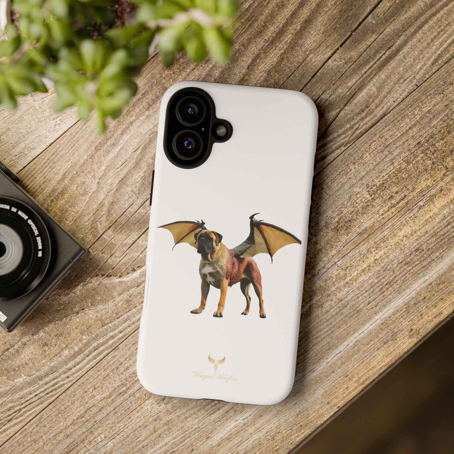 Fantasy Bullmastiff Dog Dragon Phone Case - Tough Cases with Winged Design