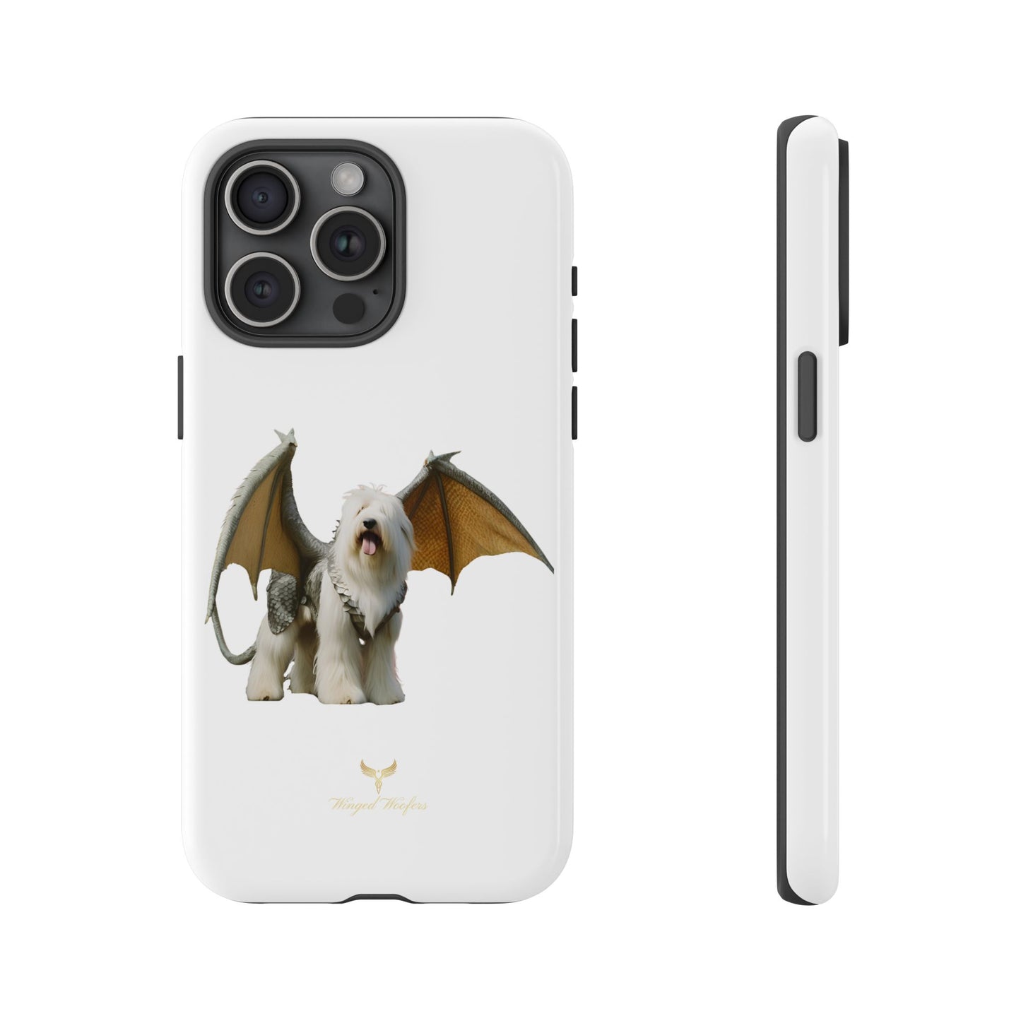 Fantasy Old English Sheepdog Phone Case - Tough Cases with Unique Dragon Wings Design