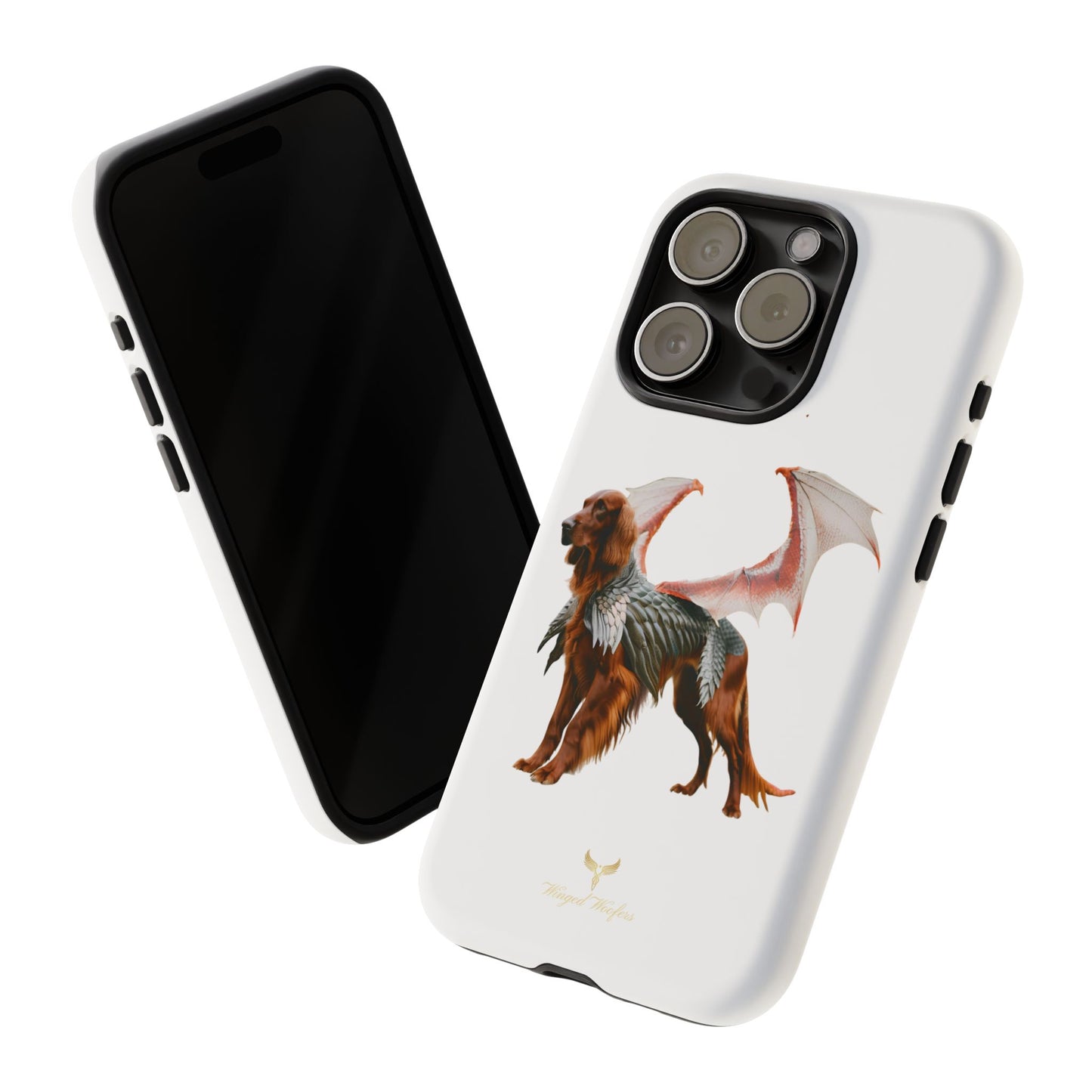 Fantasy Irish Setter with Dragon Wings Phone Case - Tough Cases with Winged Dog Design