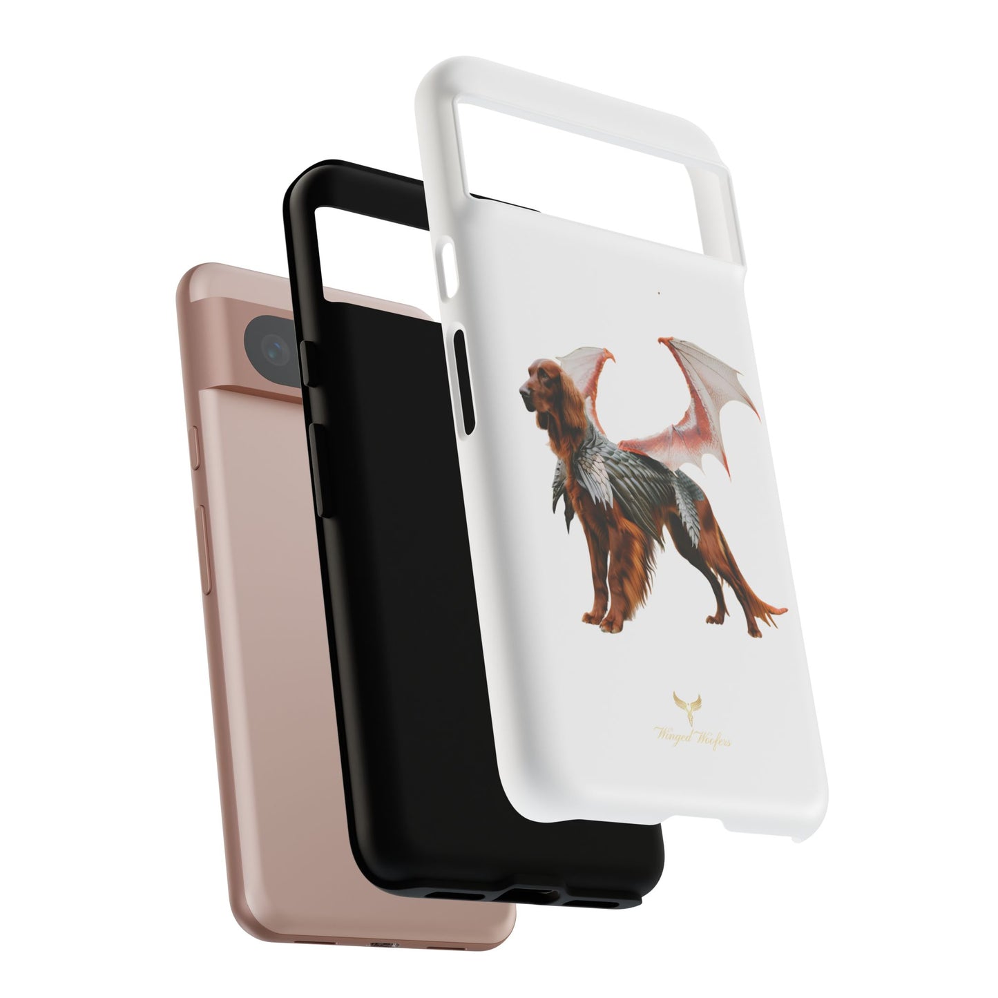 Fantasy Irish Setter with Dragon Wings Phone Case - Tough Cases with Winged Dog Design