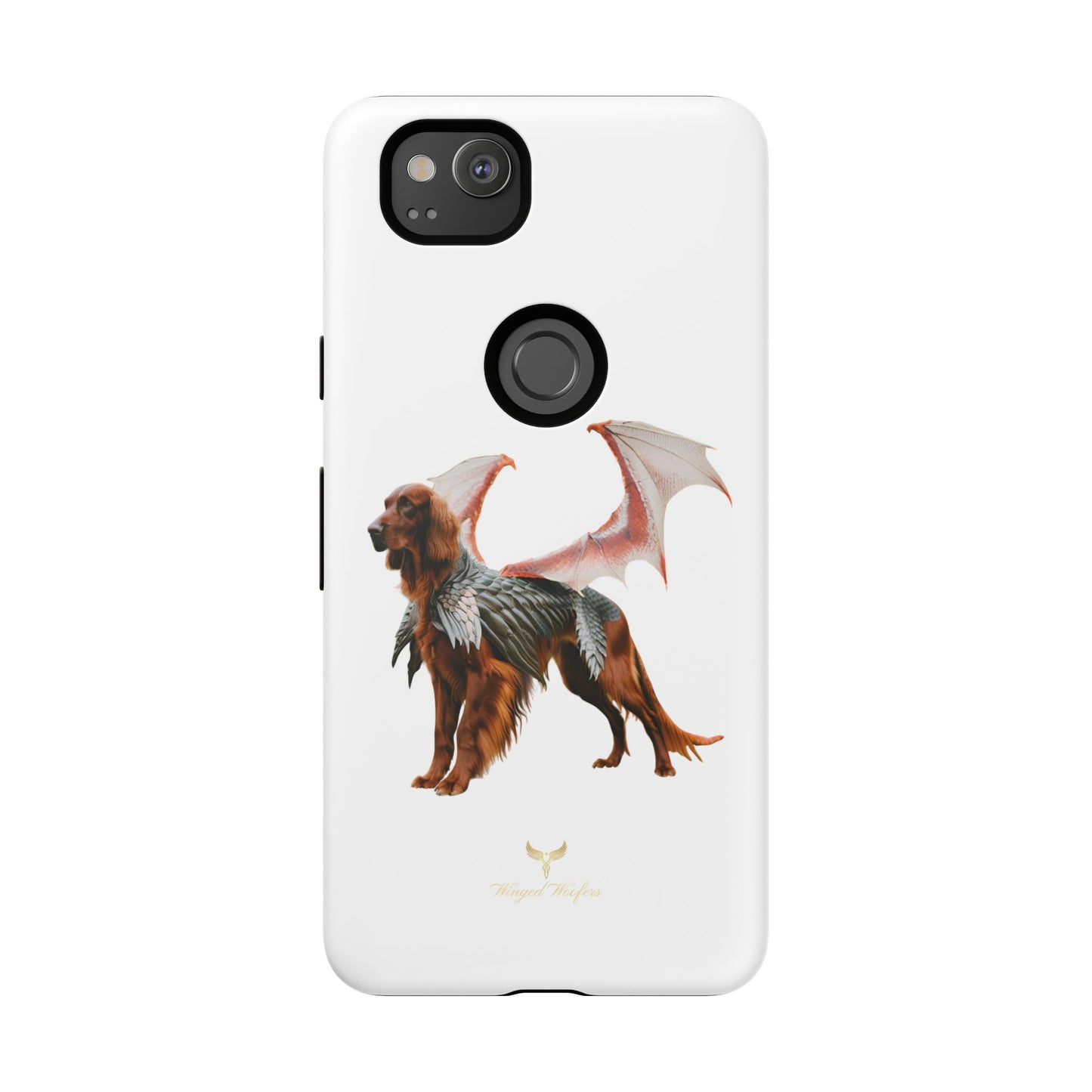 Fantasy Irish Setter with Dragon Wings Phone Case - Tough Cases with Winged Dog Design