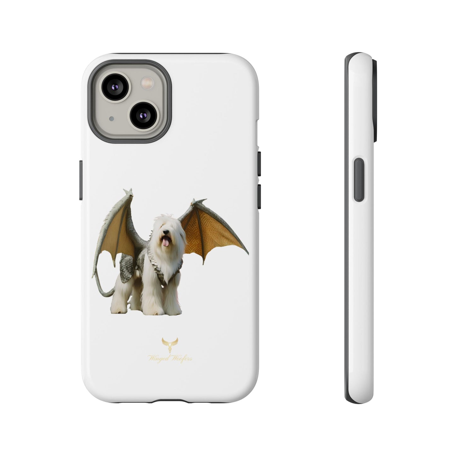 Fantasy Old English Sheepdog Phone Case - Tough Cases with Unique Dragon Wings Design