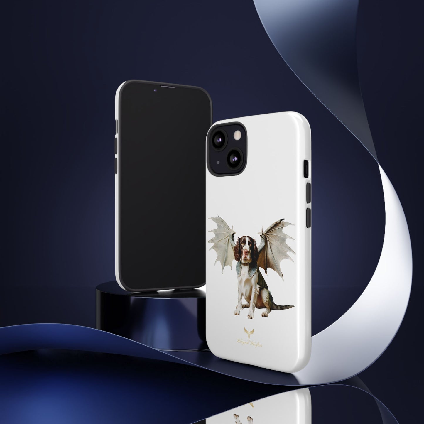 Fantasy Springer Spaniel Dog Phone Case - Tough Cases with Winged Companion Design