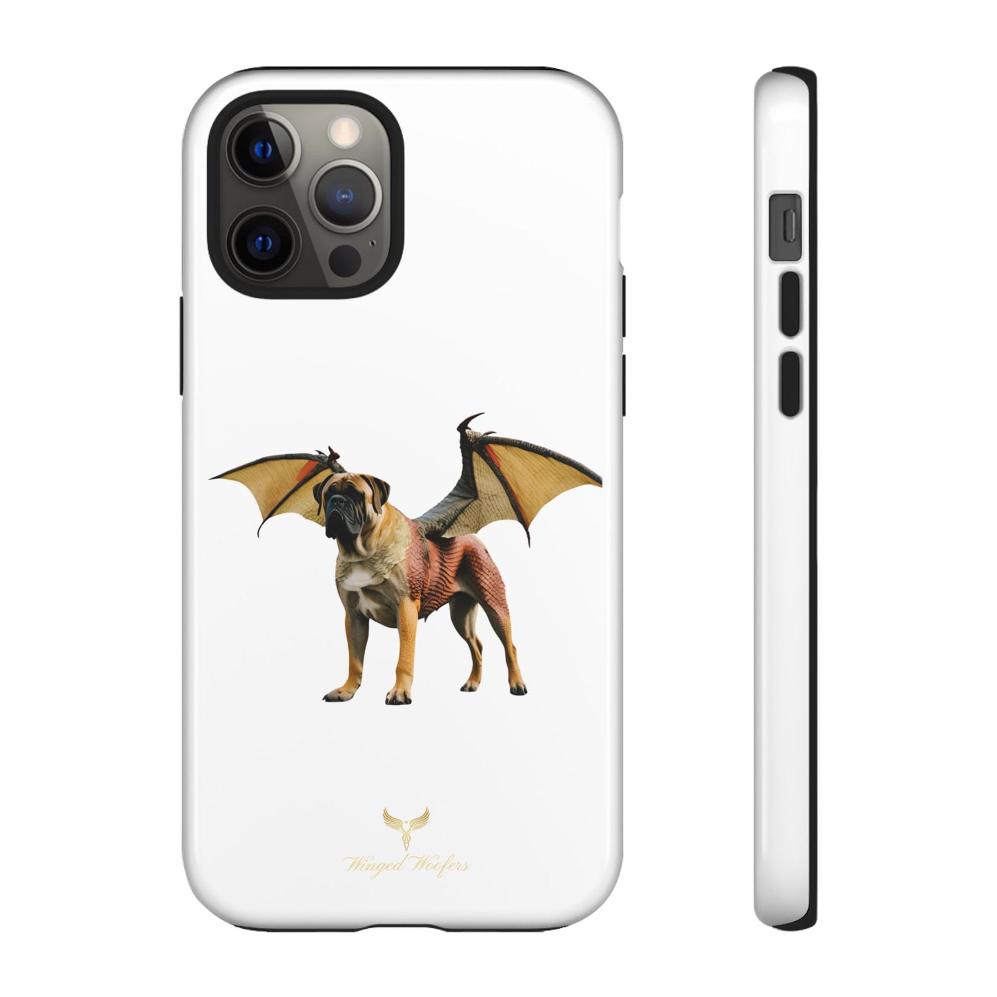 Fantasy Bullmastiff Dog Dragon Phone Case - Tough Cases with Winged Design