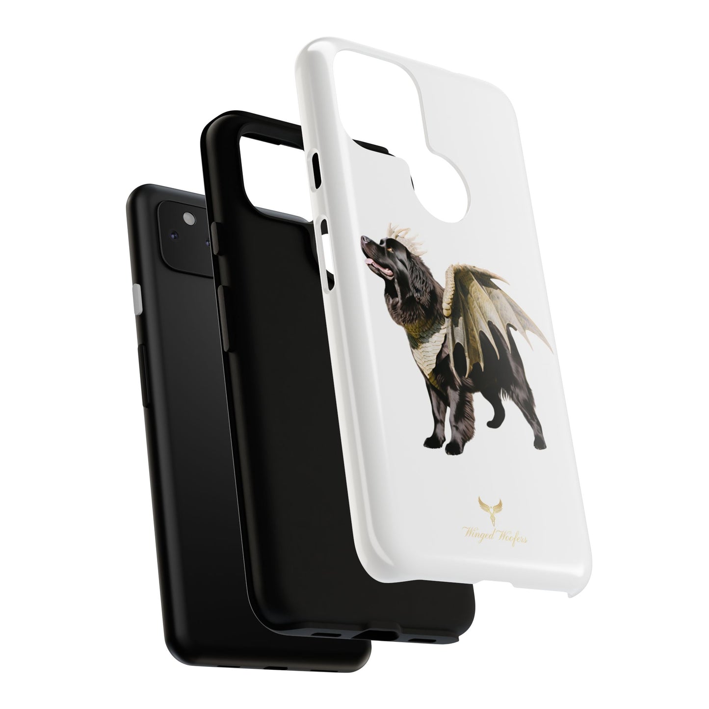 Magical Newfoundland Dog Phone Case - Tough & Stylish Cover with Winged Canine Design