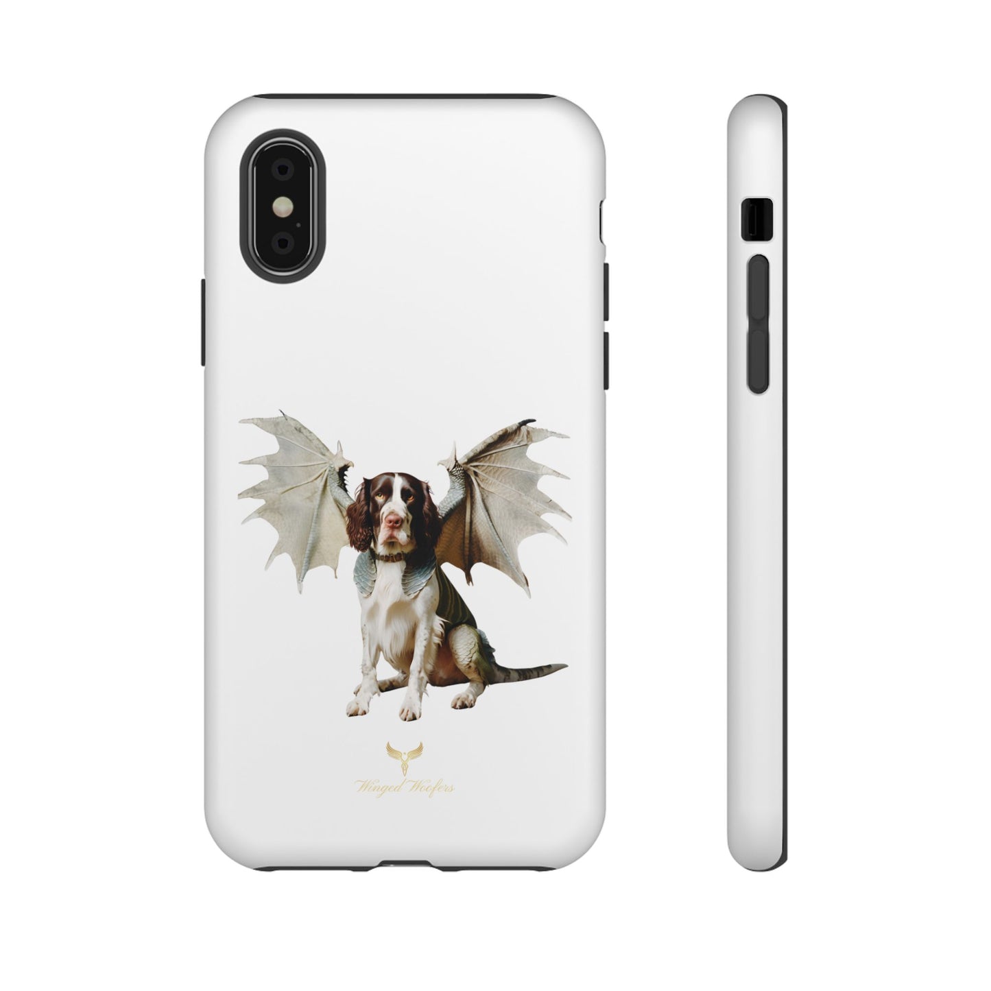 Fantasy Springer Spaniel Dog Phone Case - Tough Cases with Winged Companion Design