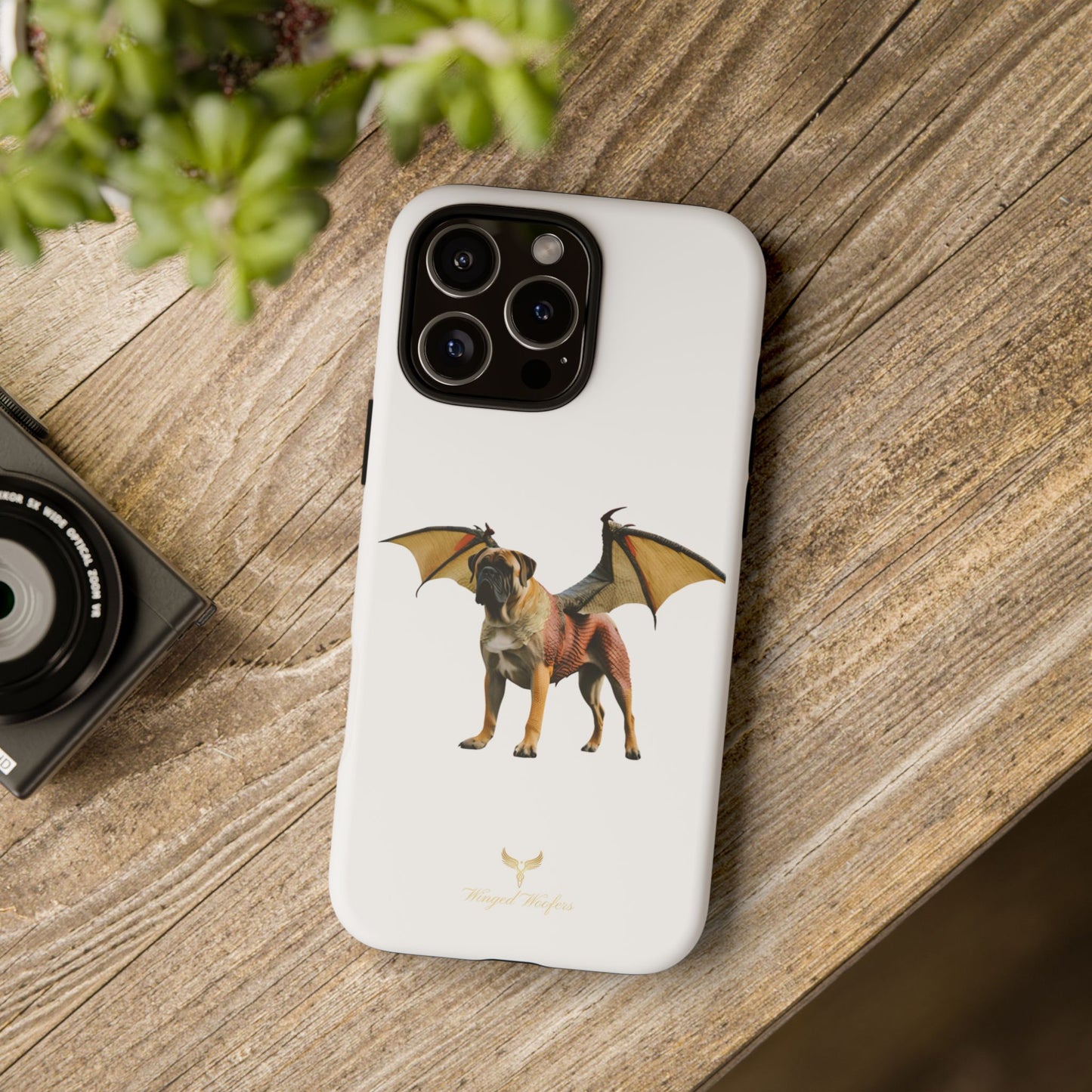 Fantasy Bullmastiff Dog Dragon Phone Case - Tough Cases with Winged Design