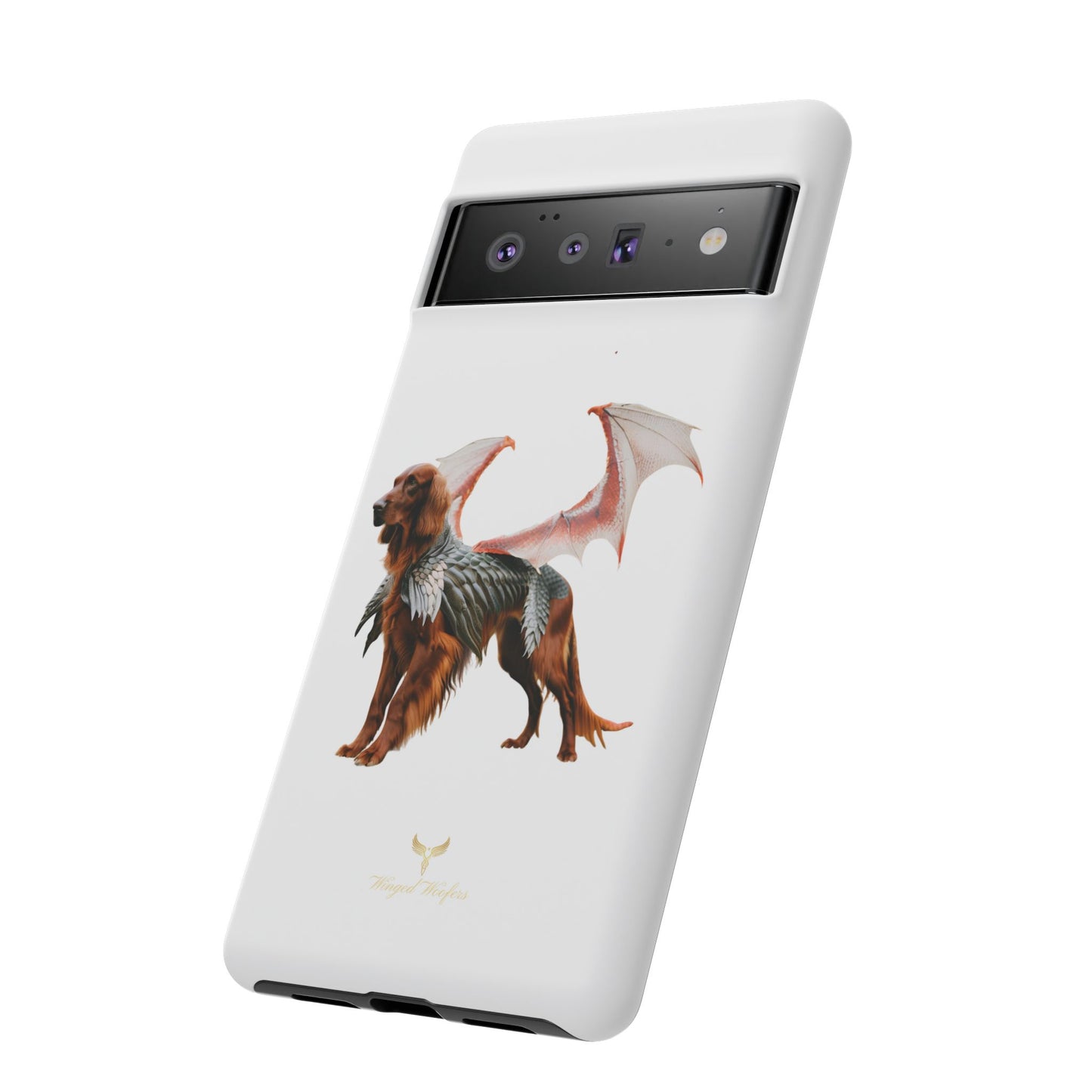 Fantasy Irish Setter with Dragon Wings Phone Case - Tough Cases with Winged Dog Design