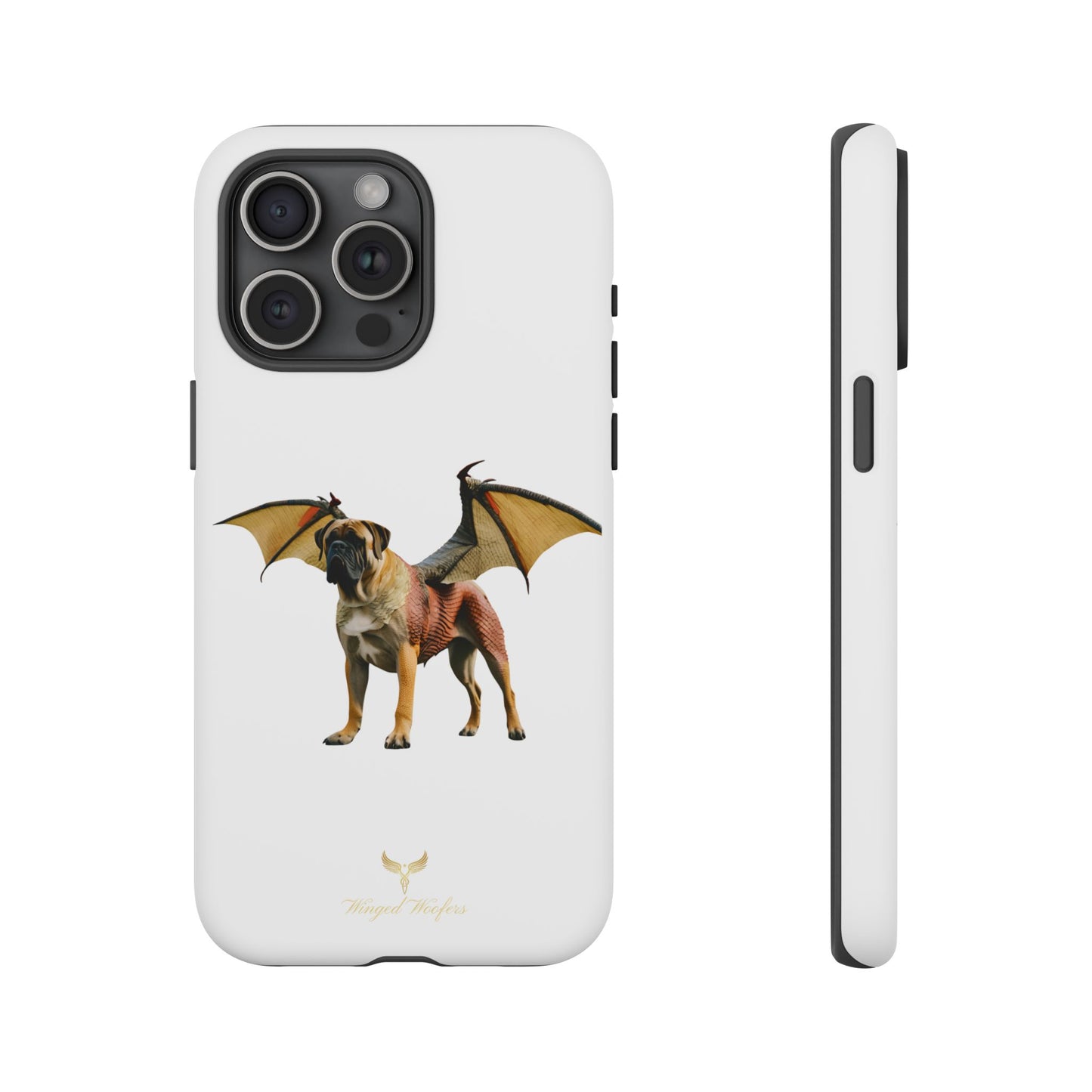 Fantasy Bullmastiff Dog Dragon Phone Case - Tough Cases with Winged Design