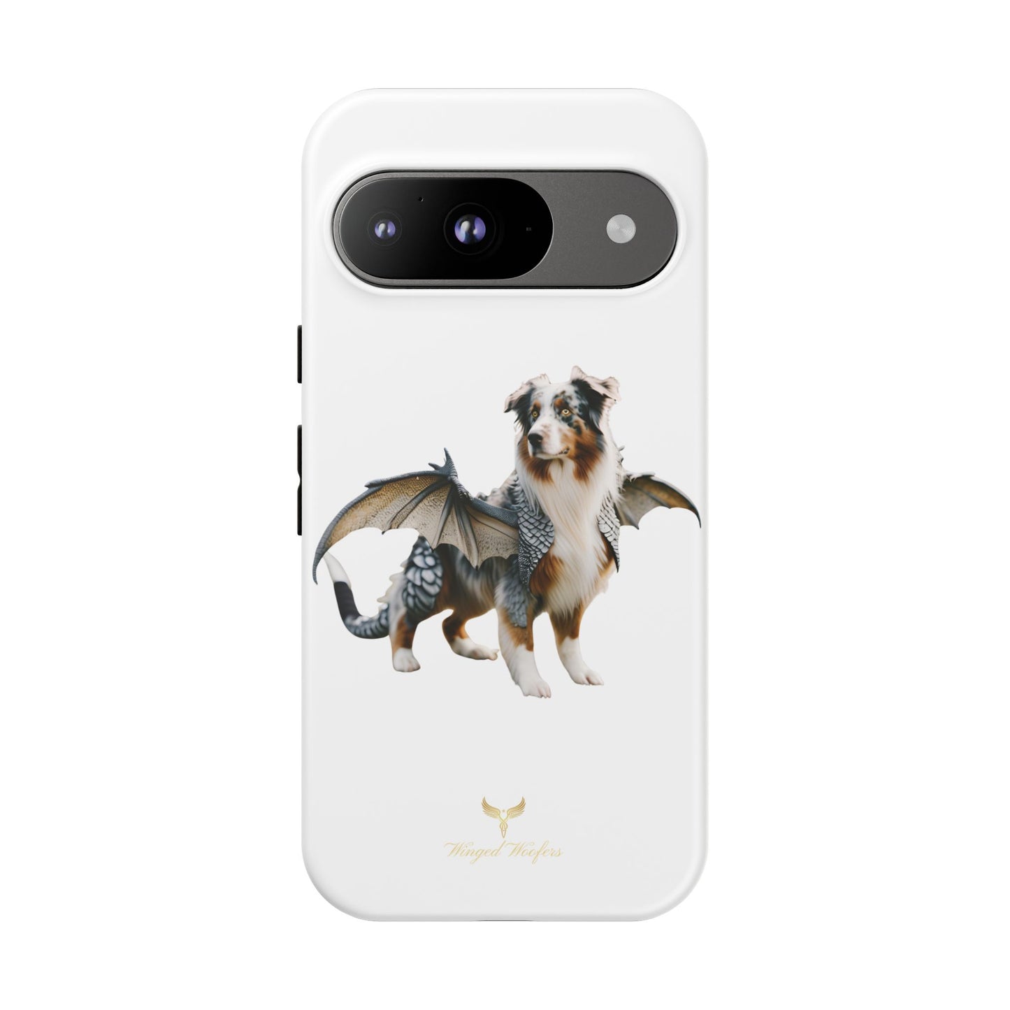 Fantasy Australian Shepherd Dog Phone Case with Wings - Tough Cases for Animal Lovers