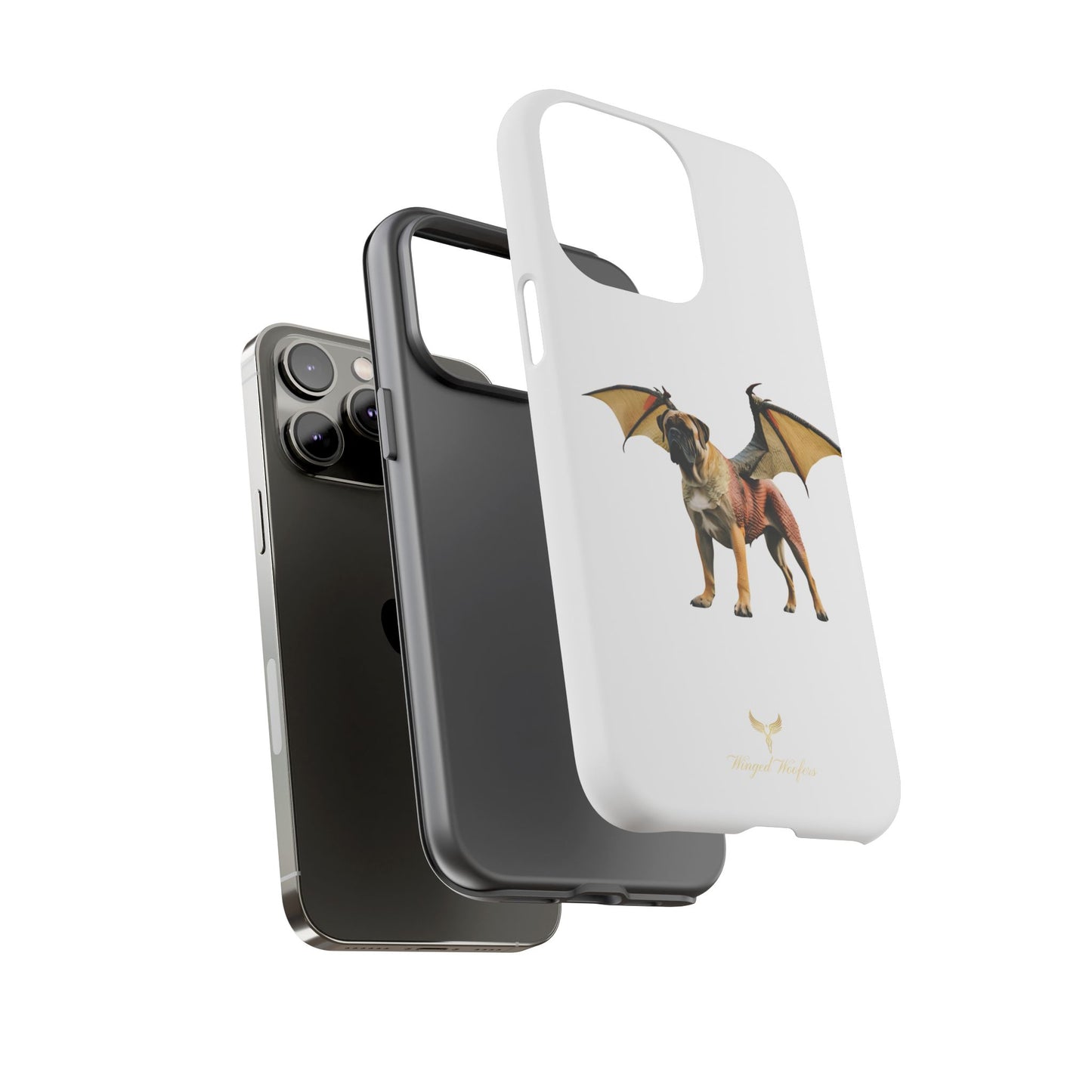 Fantasy Bullmastiff Dog Dragon Phone Case - Tough Cases with Winged Design