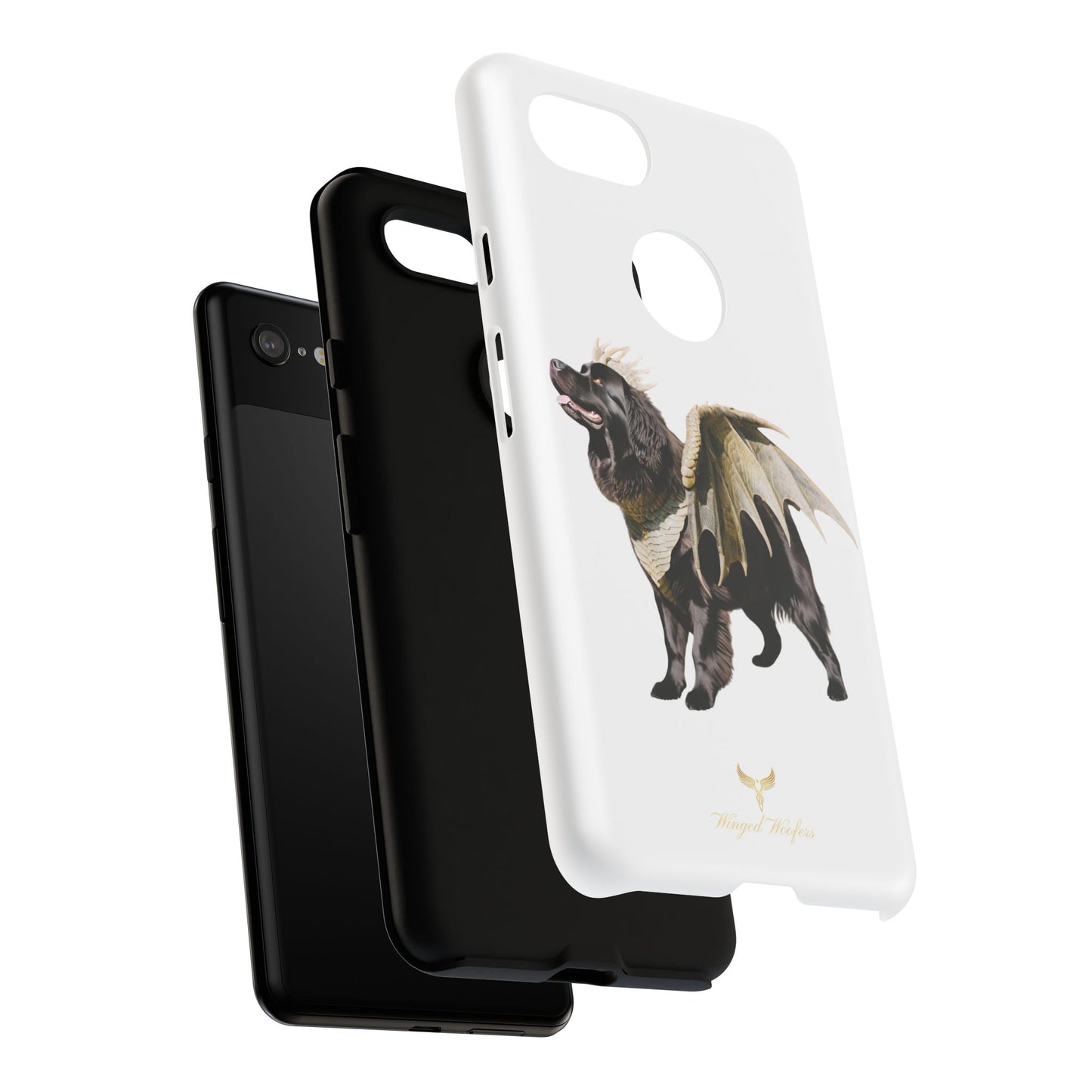 Magical Newfoundland Dog Phone Case - Tough & Stylish Cover with Winged Canine Design