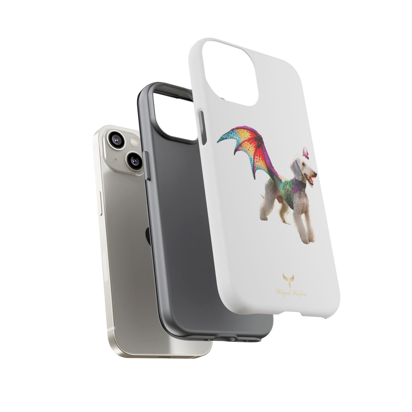 Mythical Bedlington Terrier with Wings Dog iPhone Case | Tough Cases for Pet Lovers