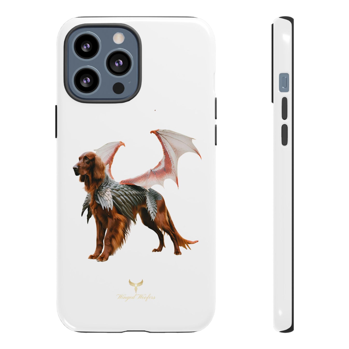 Fantasy Irish Setter with Dragon Wings Phone Case - Tough Cases with Winged Dog Design