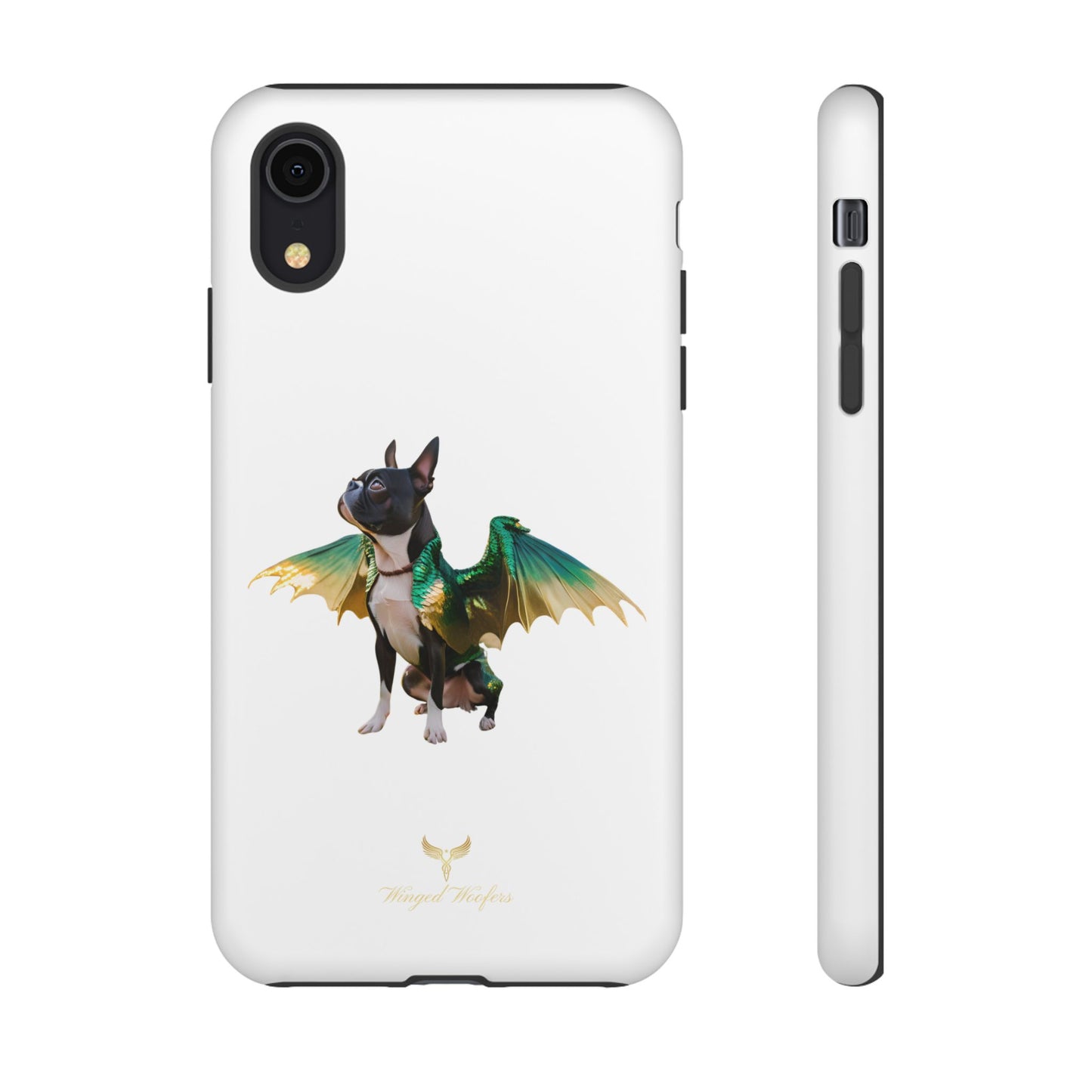 Fantasy Boston Terrier Dog Case - Tough Pet Protection with Wings Design