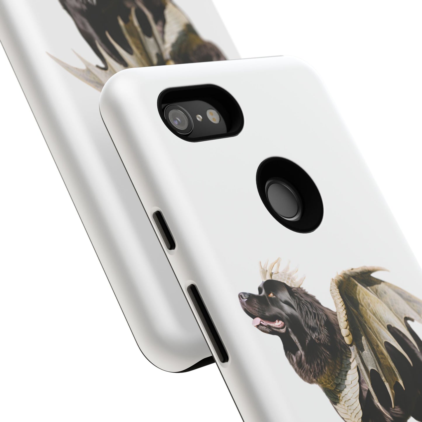 Magical Newfoundland Dog Phone Case - Tough & Stylish Cover with Winged Canine Design