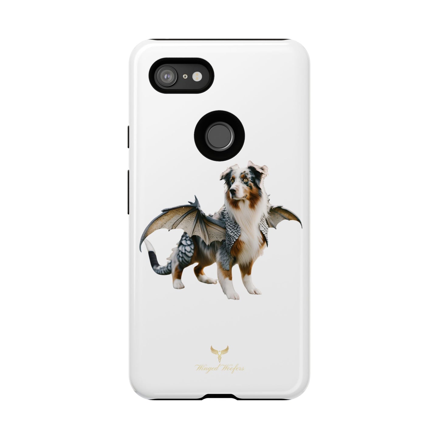 Fantasy Australian Shepherd Dog Phone Case with Wings - Tough Cases for Animal Lovers