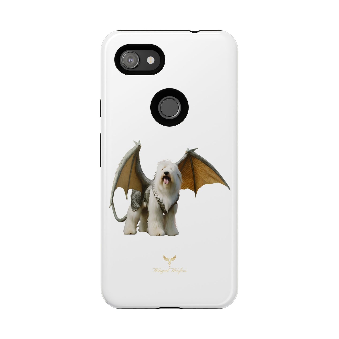 Fantasy Old English Sheepdog Phone Case - Tough Cases with Unique Dragon Wings Design