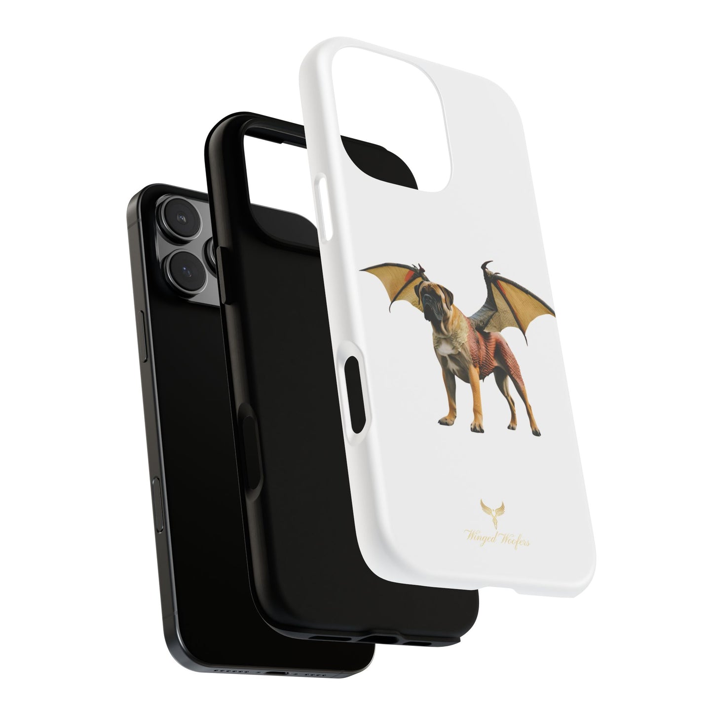 Fantasy Bullmastiff Dog Dragon Phone Case - Tough Cases with Winged Design