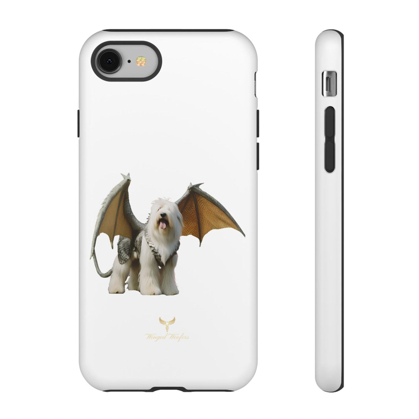 Fantasy Old English Sheepdog Phone Case - Tough Cases with Unique Dragon Wings Design