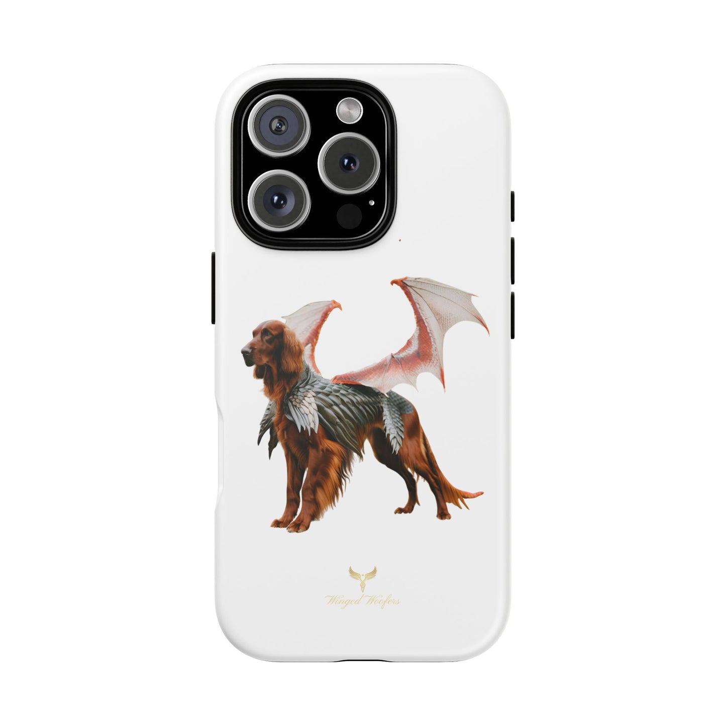 Fantasy Irish Setter with Dragon Wings Phone Case - Tough Cases with Winged Dog Design