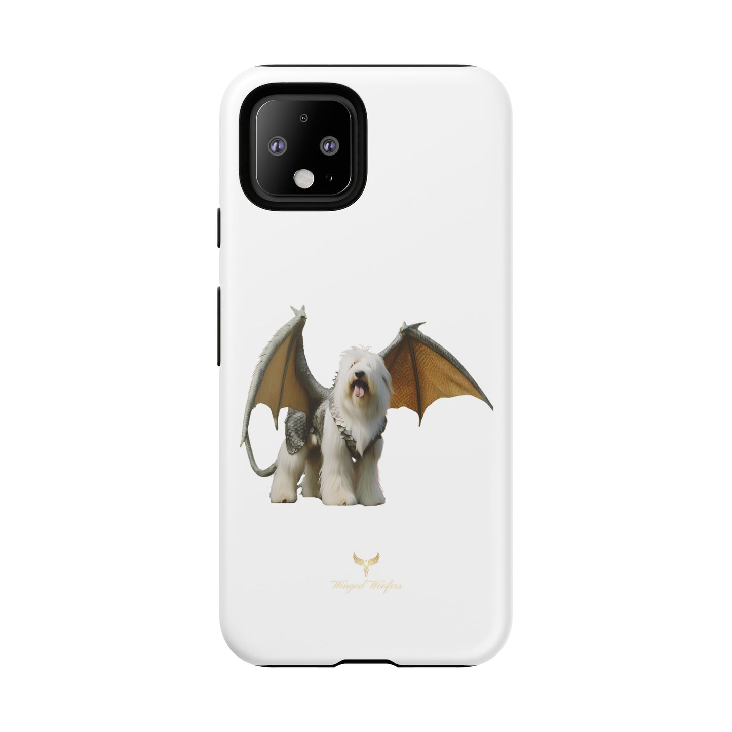 Fantasy Old English Sheepdog Phone Case - Tough Cases with Unique Dragon Wings Design