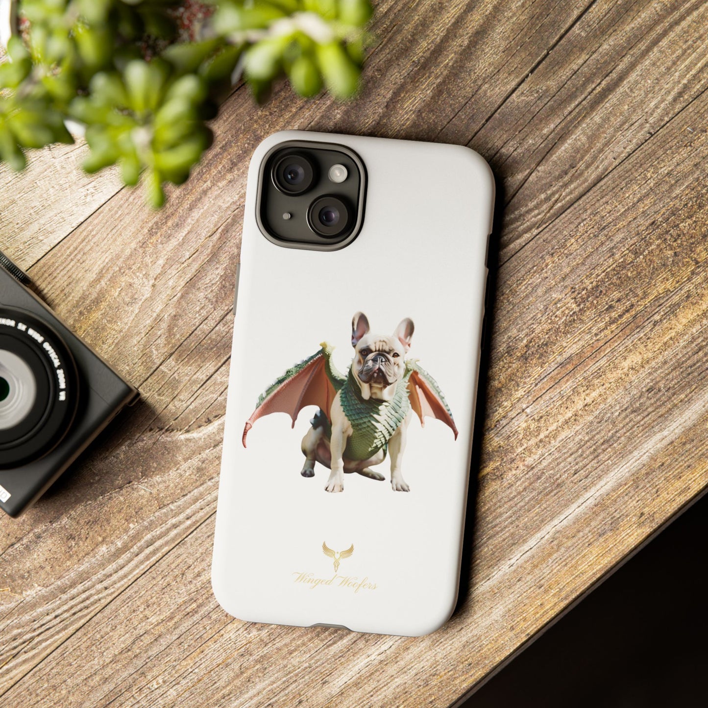 Fantasy French Bulldog Pet Phone Case with Dog in Wings Design