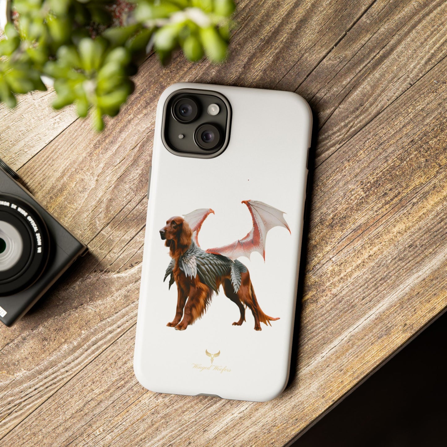 Fantasy Irish Setter with Dragon Wings Phone Case - Tough Cases with Winged Dog Design