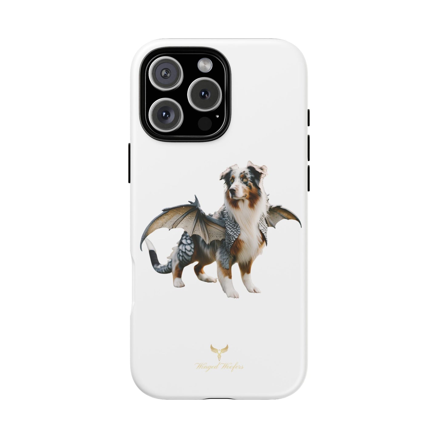 Fantasy Australian Shepherd Dog Phone Case with Wings - Tough Cases for Animal Lovers