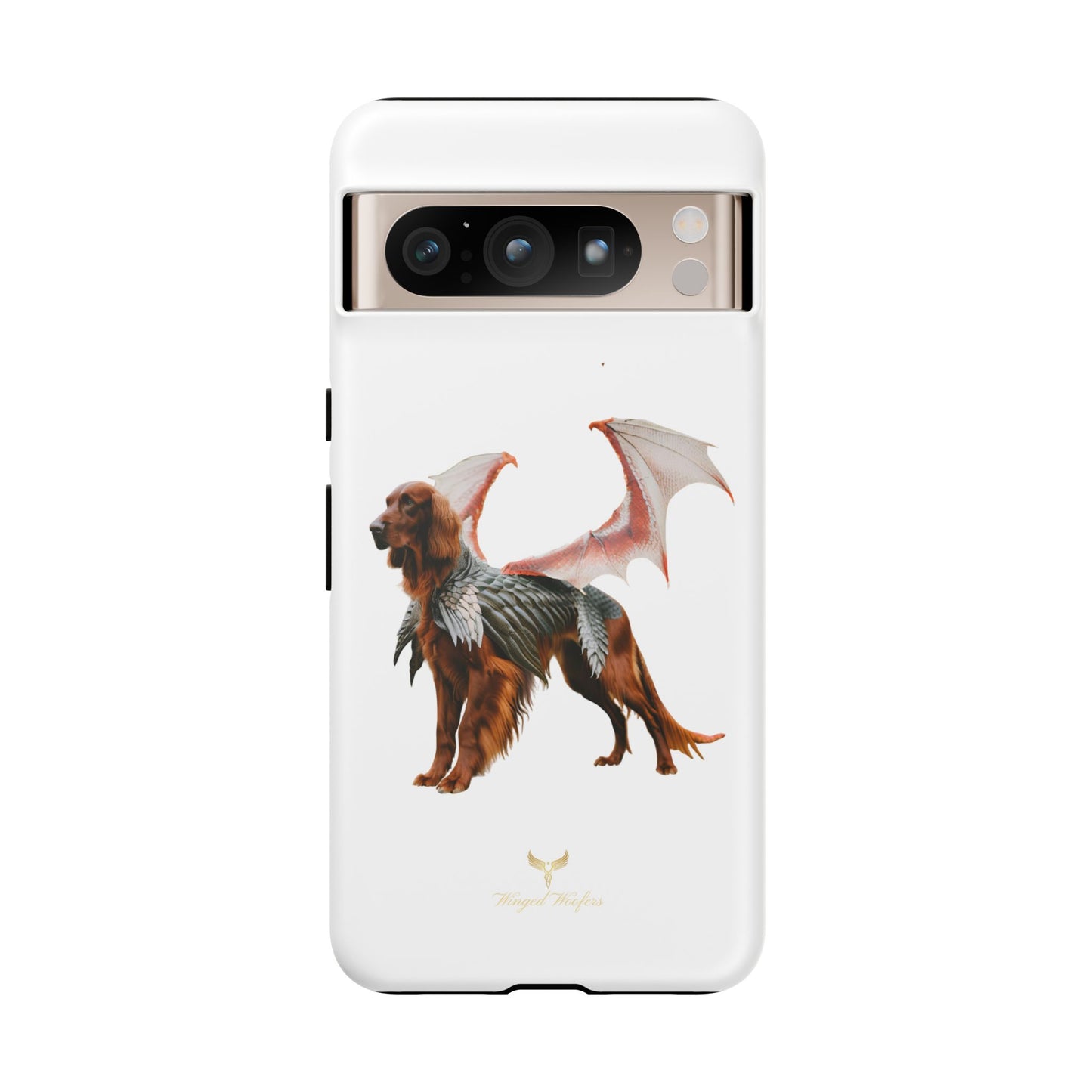 Fantasy Irish Setter with Dragon Wings Phone Case - Tough Cases with Winged Dog Design