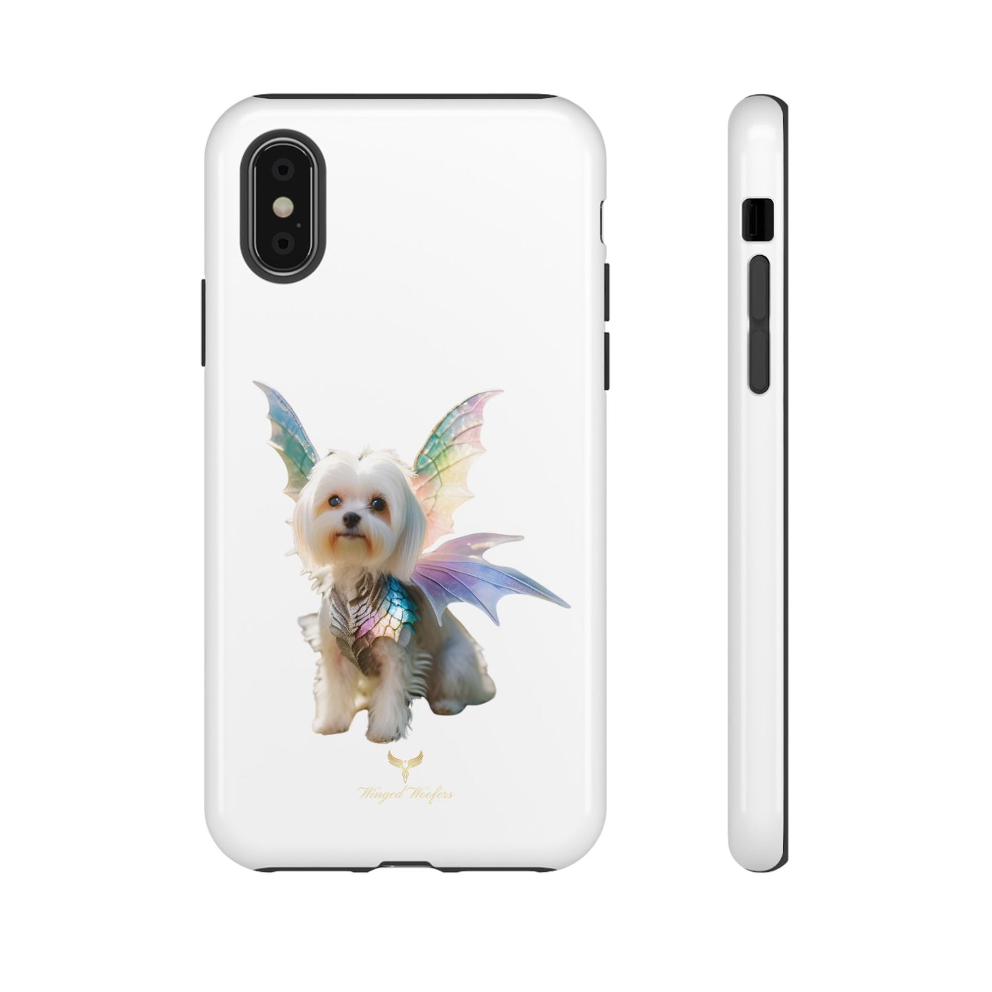 Maltese Dog with Wings Tough Phone Cases