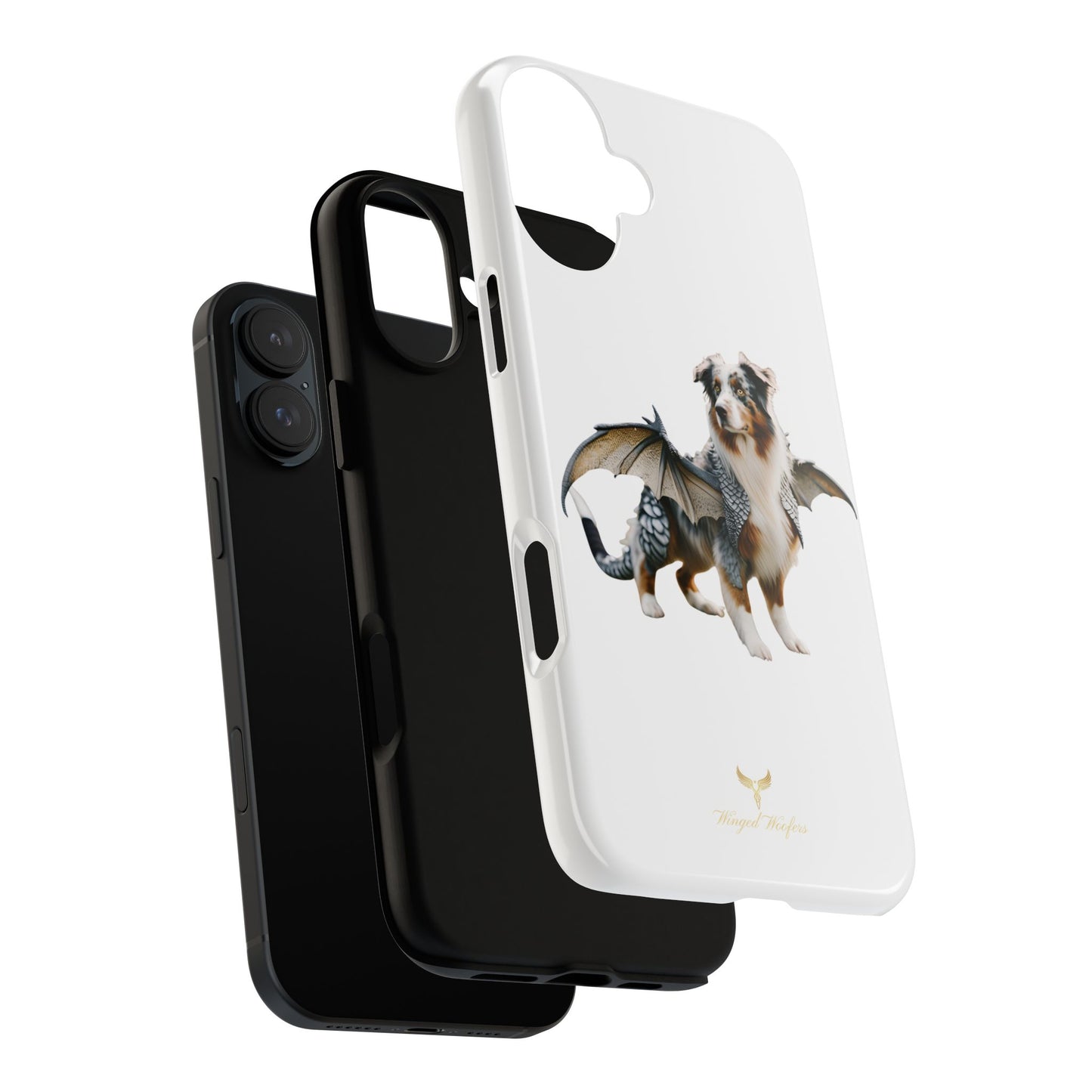 Fantasy Australian Shepherd Dog Phone Case with Wings - Tough Cases for Animal Lovers