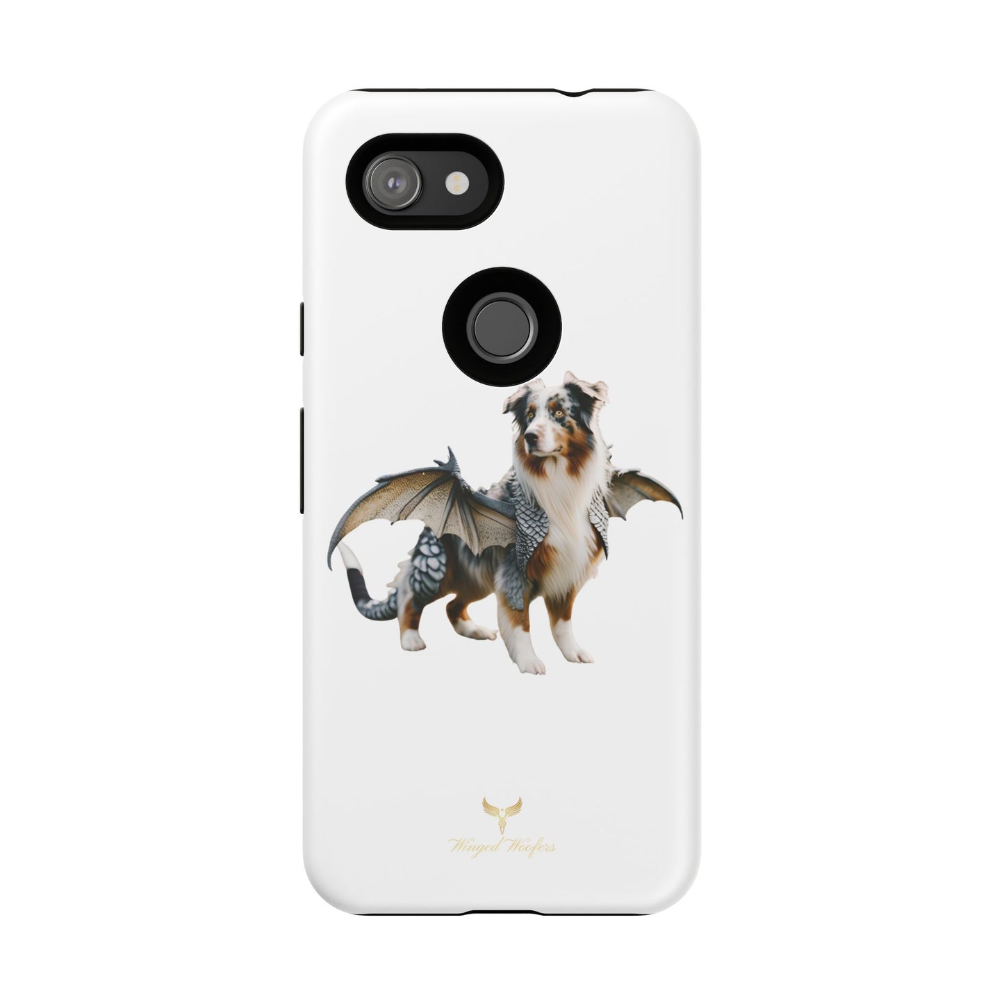 Fantasy Australian Shepherd Dog Phone Case with Wings - Tough Cases for Animal Lovers