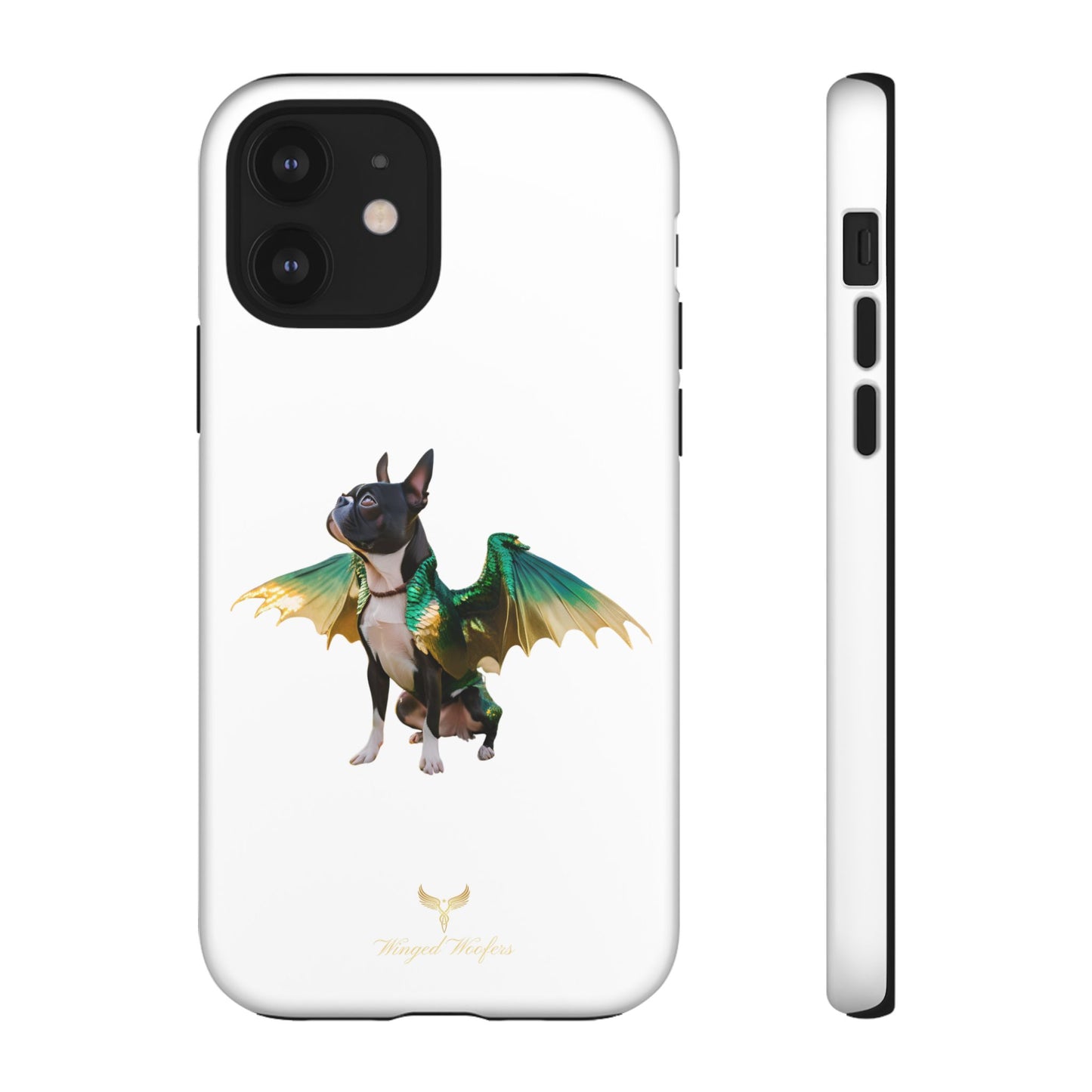 Fantasy Boston Terrier Dog Case - Tough Pet Protection with Wings Design