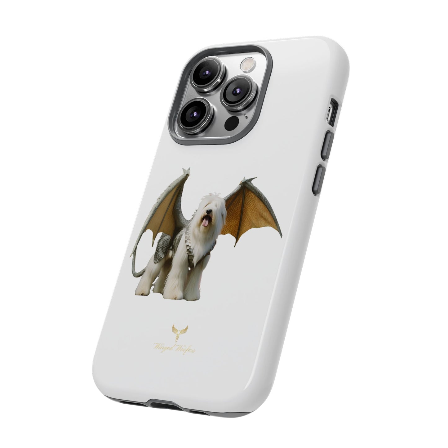 Fantasy Old English Sheepdog Phone Case - Tough Cases with Unique Dragon Wings Design