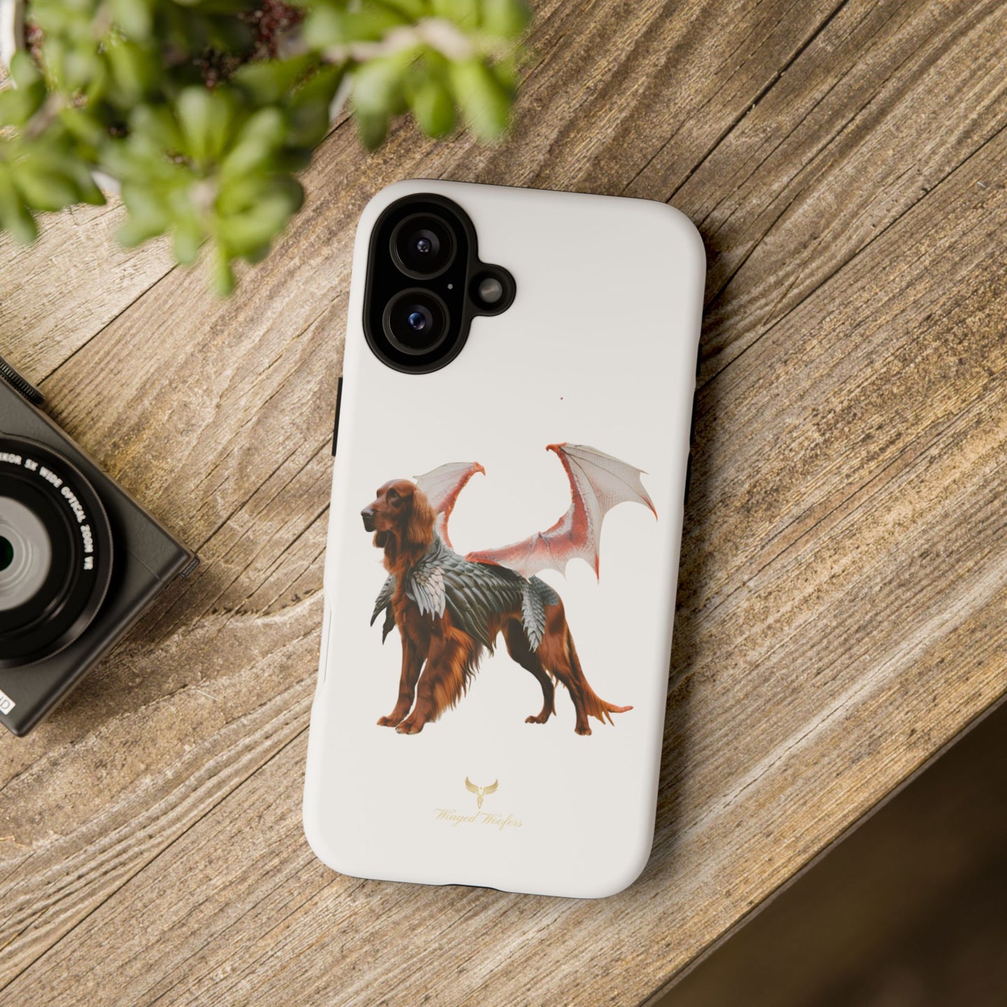 Fantasy Irish Setter with Dragon Wings Phone Case - Tough Cases with Winged Dog Design