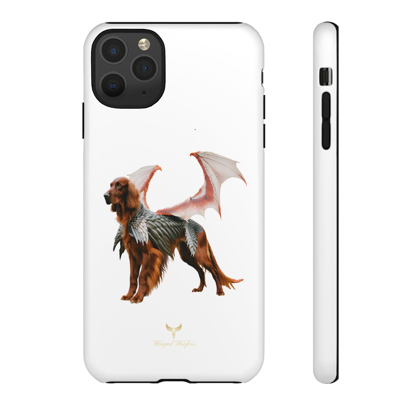 Fantasy Irish Setter with Dragon Wings Phone Case - Tough Cases with Winged Dog Design