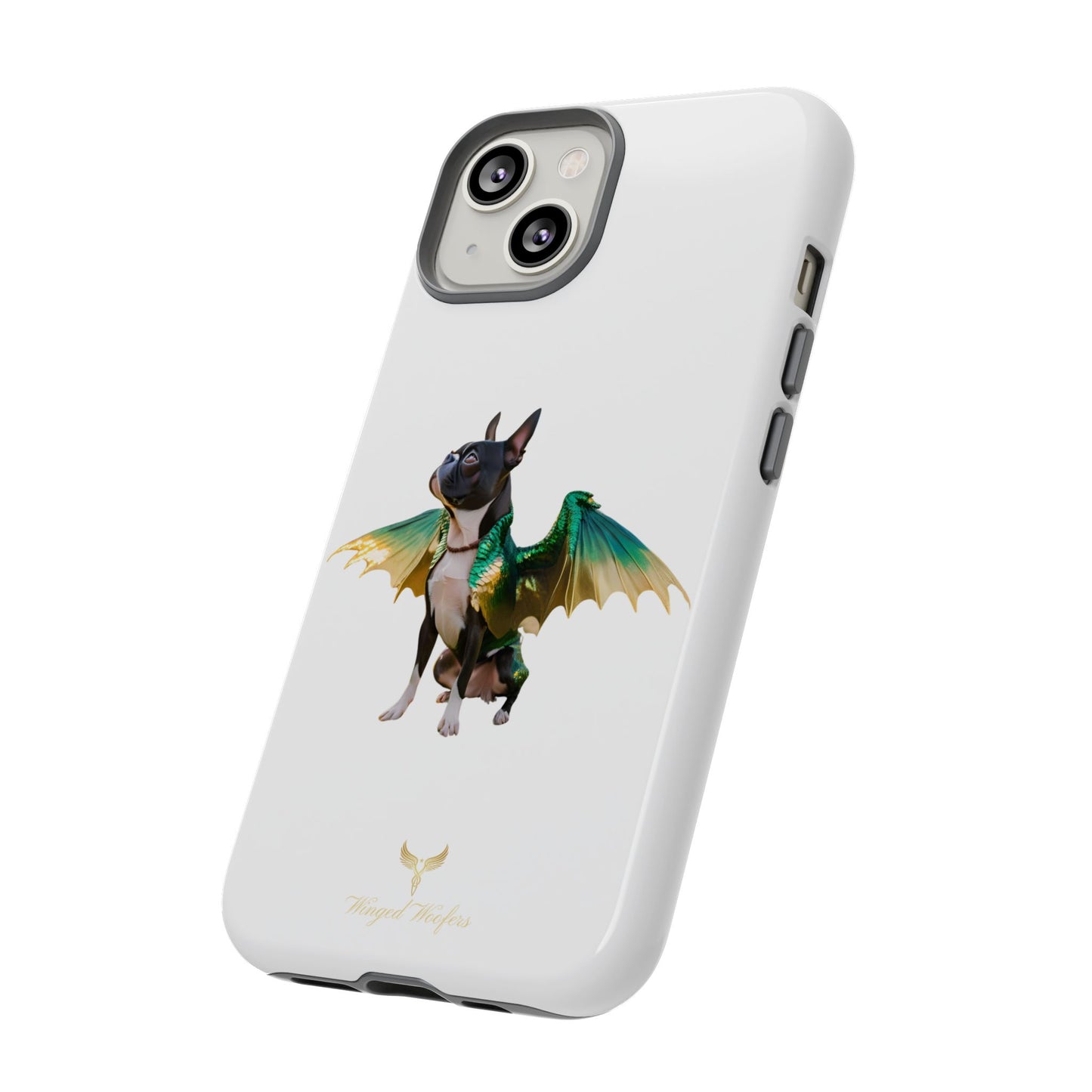 Fantasy Boston Terrier Dog Case - Tough Pet Protection with Wings Design