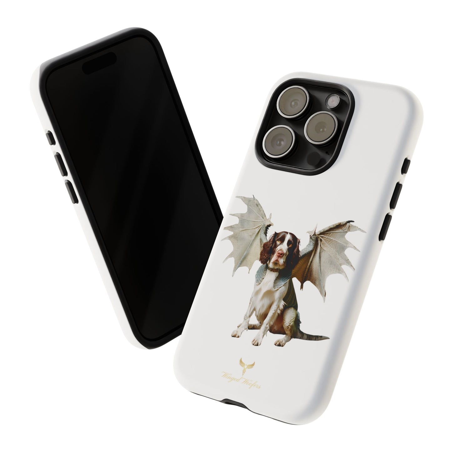 Fantasy Springer Spaniel Dog Phone Case - Tough Cases with Winged Companion Design