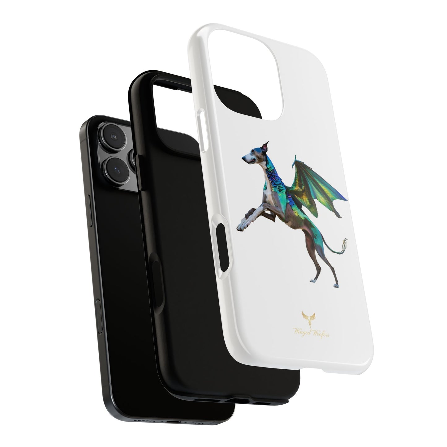 Fantasy Greyhound Dog Phone Case - Whimsical Winged Design for Pet Lovers