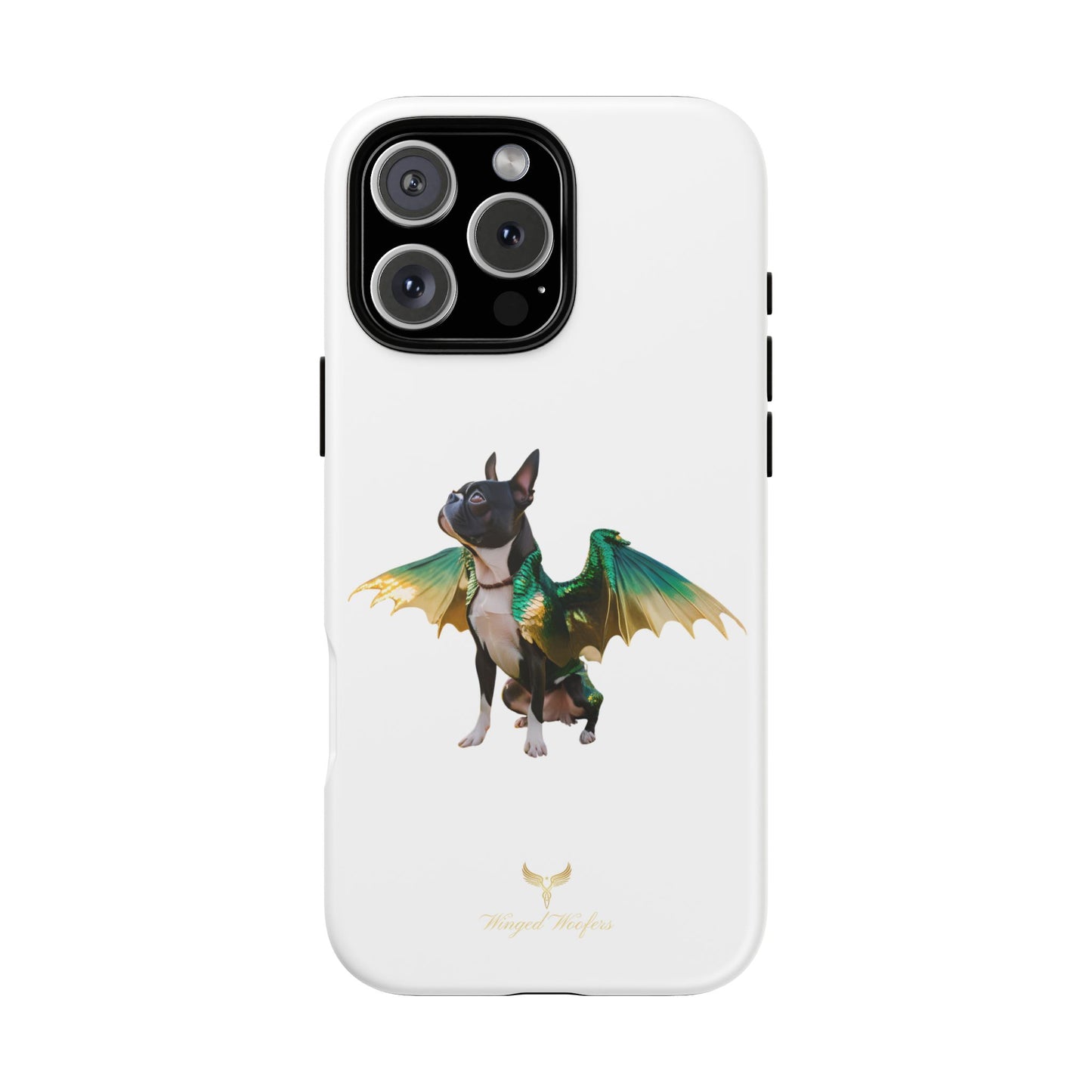 Fantasy Boston Terrier Dog Case - Tough Pet Protection with Wings Design