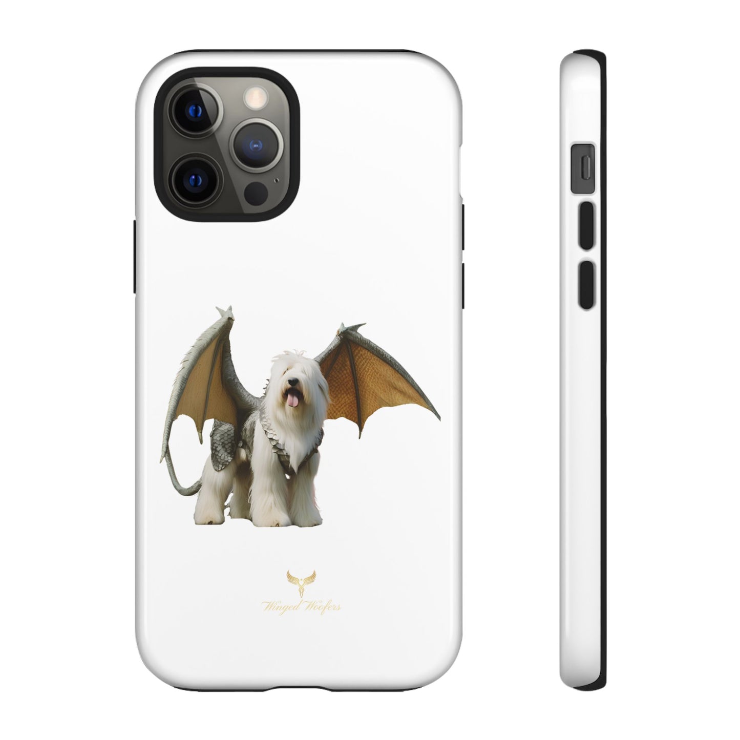 Fantasy Old English Sheepdog Phone Case - Tough Cases with Unique Dragon Wings Design