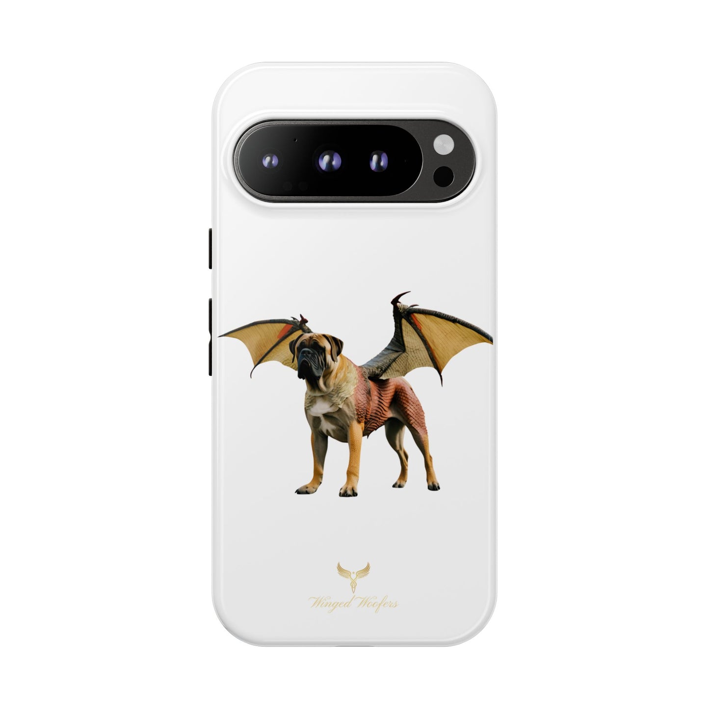 Fantasy Bullmastiff Dog Dragon Phone Case - Tough Cases with Winged Design