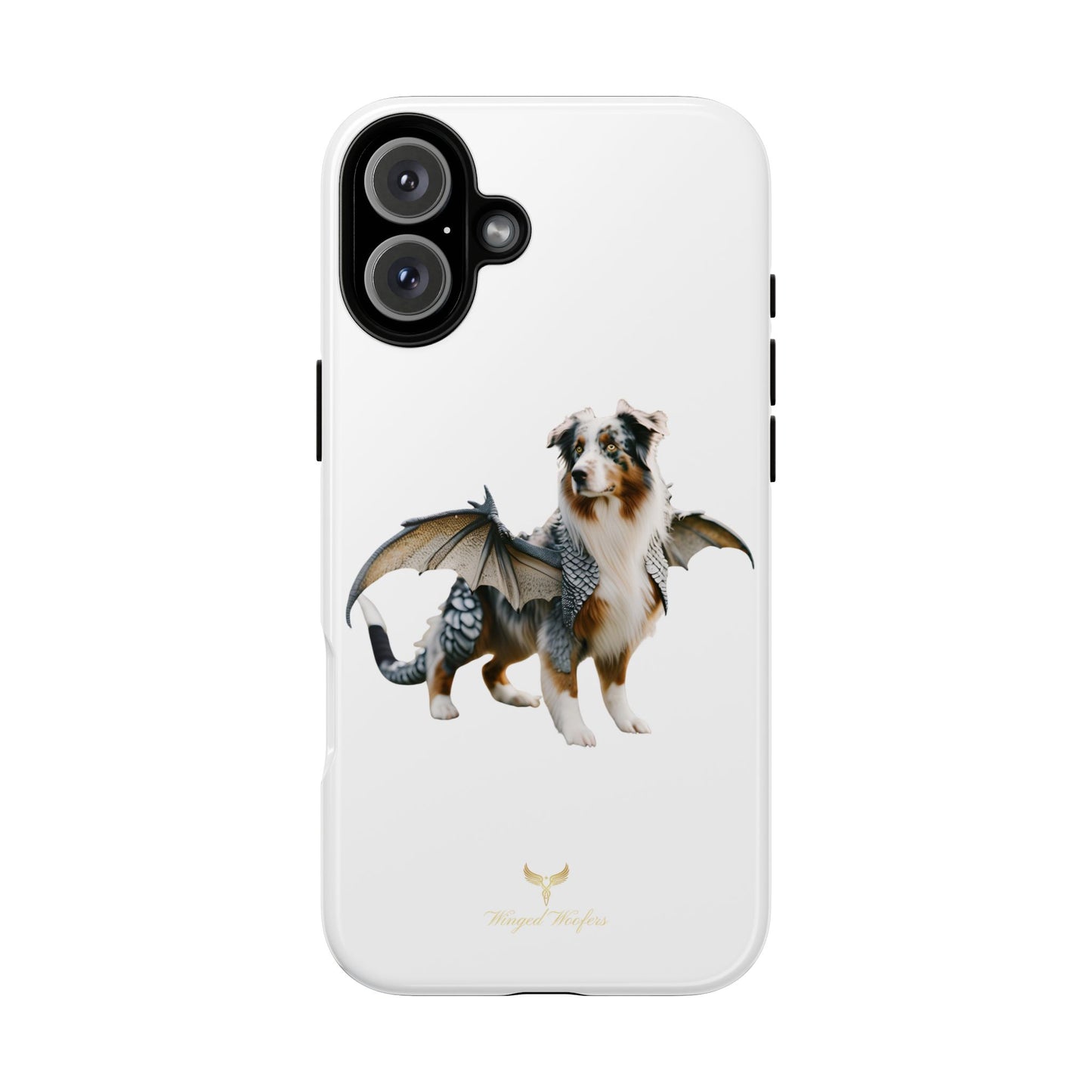 Fantasy Australian Shepherd Dog Phone Case with Wings - Tough Cases for Animal Lovers