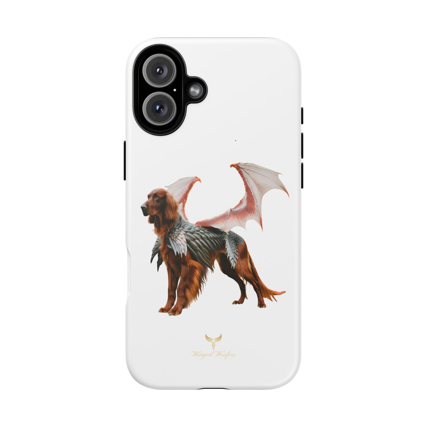 Fantasy Irish Setter with Dragon Wings Phone Case - Tough Cases with Winged Dog Design