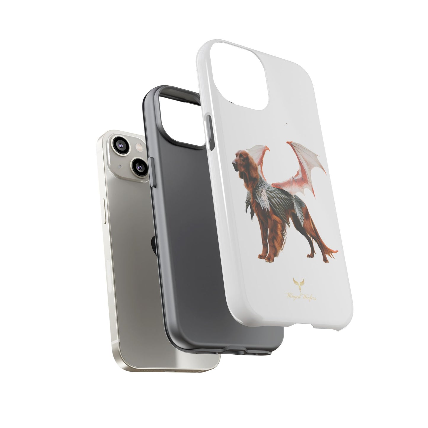 Fantasy Irish Setter with Dragon Wings Phone Case - Tough Cases with Winged Dog Design