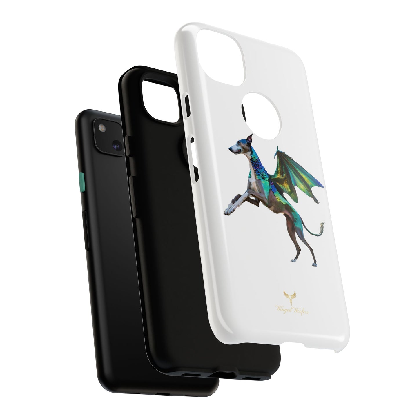 Fantasy Greyhound Dog Phone Case - Whimsical Winged Design for Pet Lovers