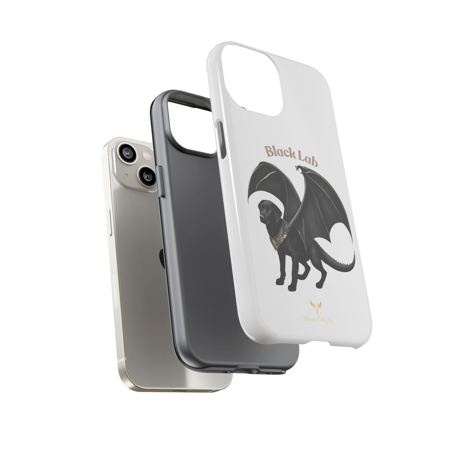 Black Labrador Dragon Case - Tough Phone Case for Pet Lovers