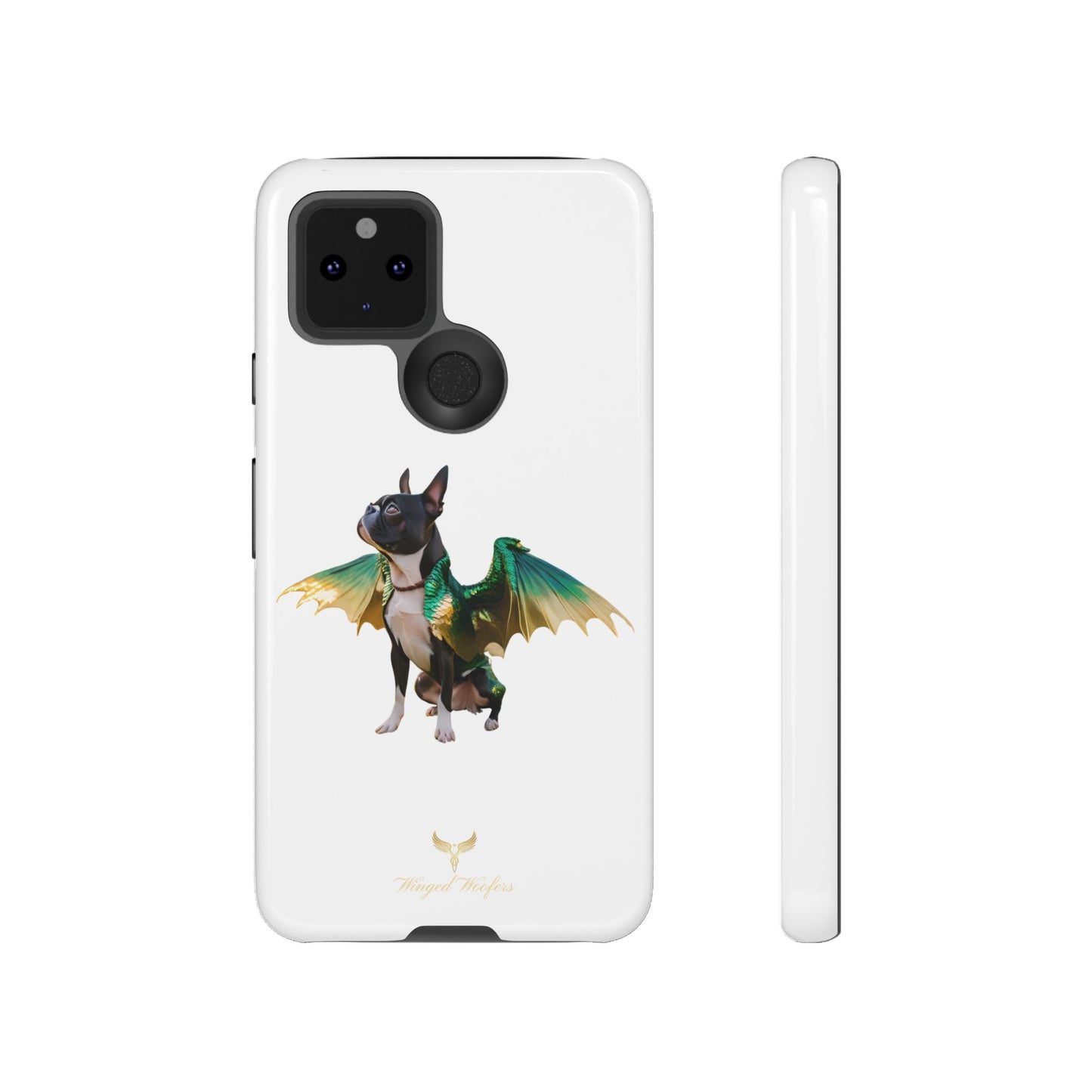 Fantasy Boston Terrier Dog Case - Tough Pet Protection with Wings Design